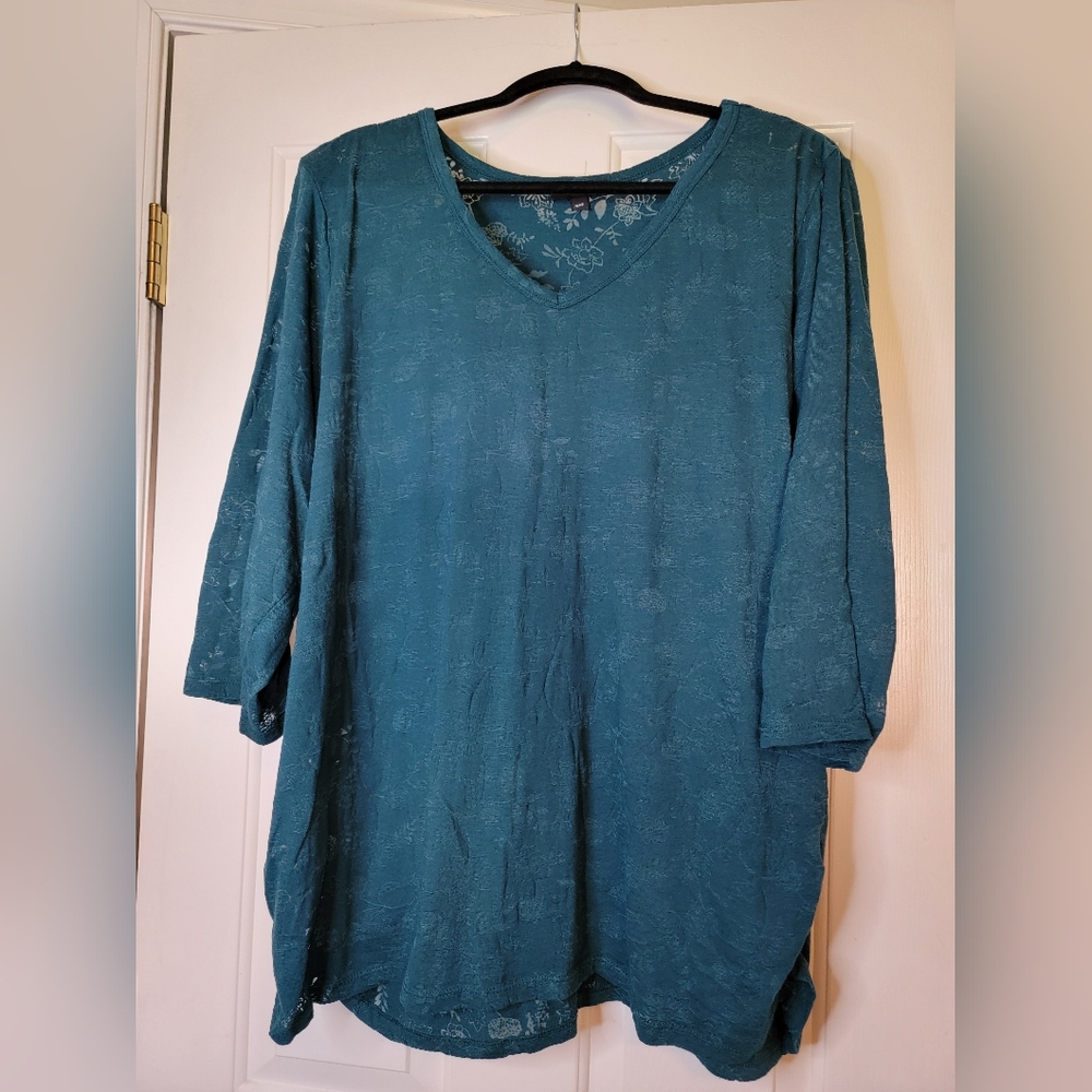 Teal V-Neck Women's Shirt